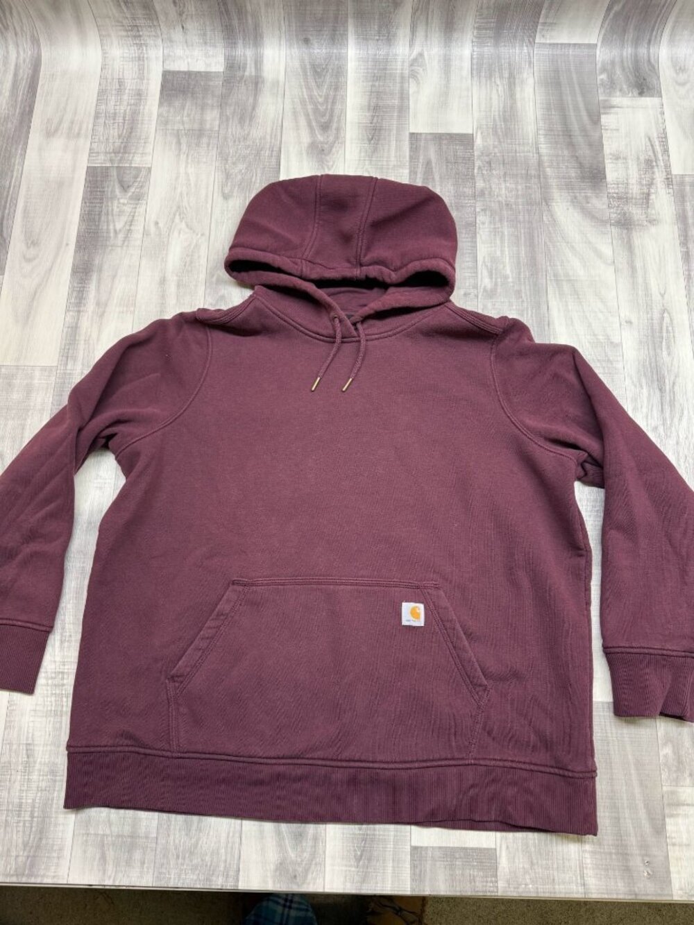 ✅Womens 2X Carhartt Relaxed Fit Hoodie Burgundy Pullover Sweatshirt
